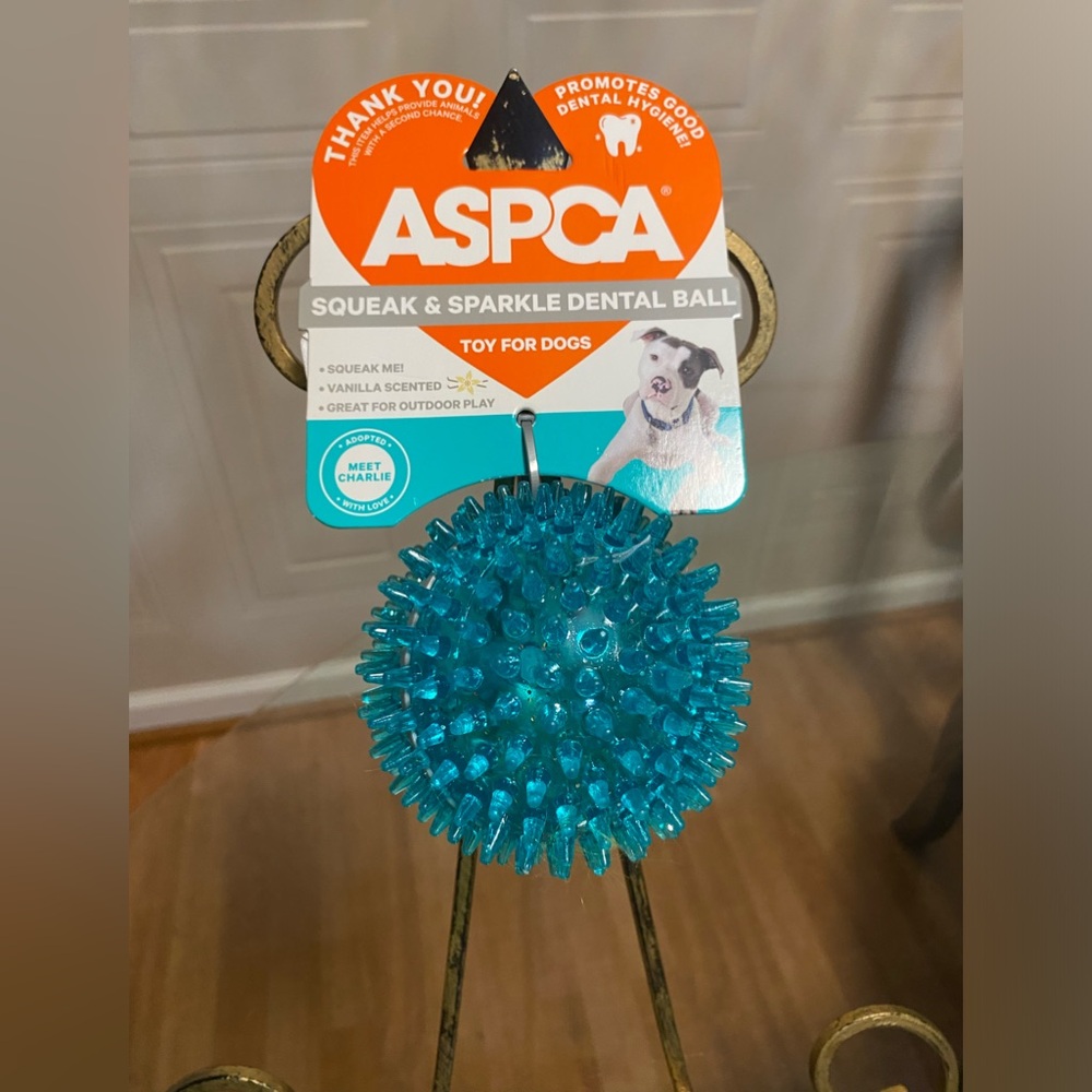 - Brand New ASPCA Squeak & Sparkle Dental Ball For Dog.